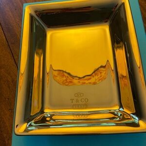 Tiffany & Co vide poche (tray) in gold painted porcelain